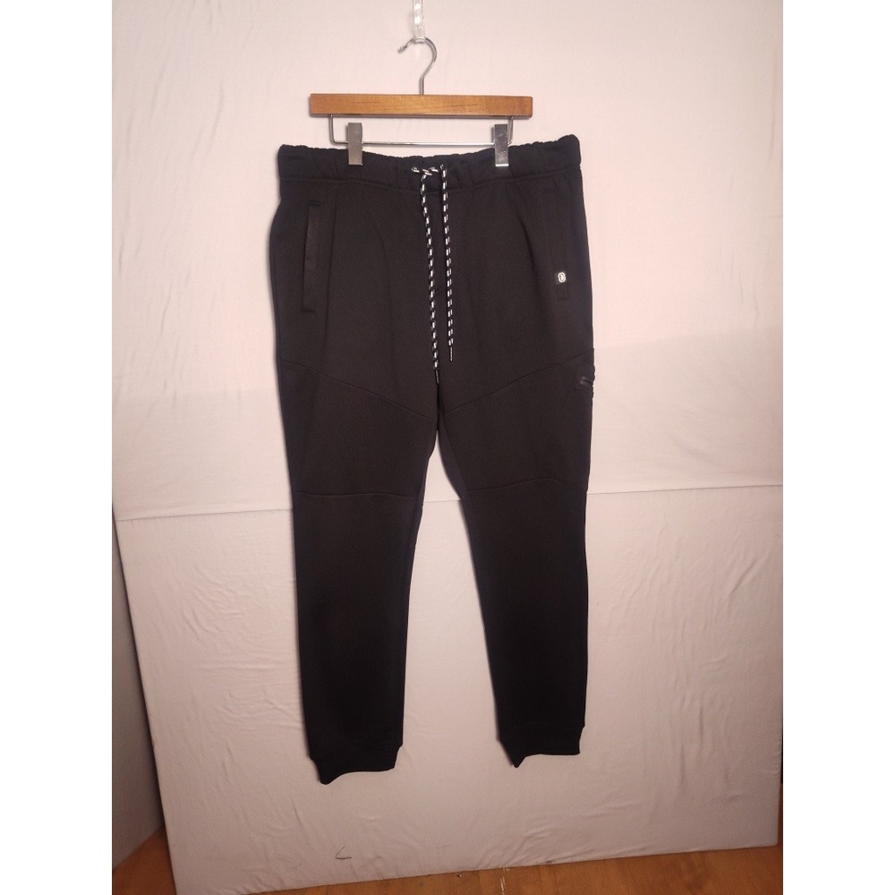 Ecko Unltd Mens 2XL Black Fleece Jogger Sweatpants Zipper Cargo Pocket Rhino